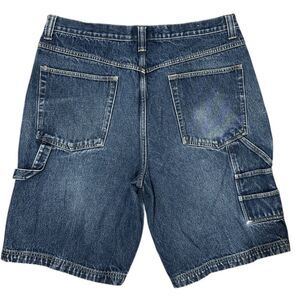 Foot Locker Y2K Carpenter Denim Shorts Mens 38 Cargo Jorts Baggy Skater 2000s